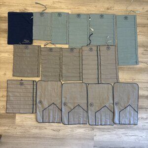 Vtg Silver Felt Flatware Storage Pouches Lot of 16 Polishing Cloths Sleeves